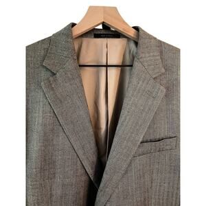 Lauren Ralph Lauren Silk Wool Sport Coat Mens 44L Grey Herringbone